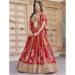 Picture of Good Looking Chiffon & Silk Fire Brick Lehenga Choli
