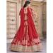 Picture of Good Looking Chiffon & Silk Fire Brick Lehenga Choli
