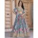 Picture of Chiffon & Silk Light Slate Grey Lehenga Choli