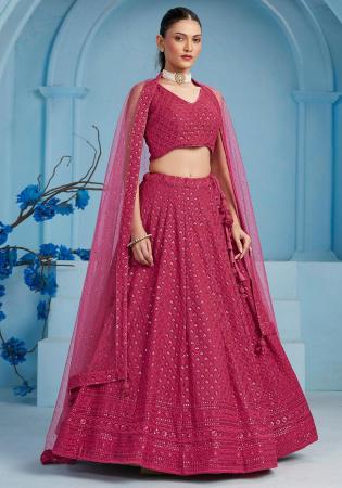 Picture of Enticing Georgette Pink Lehenga Choli