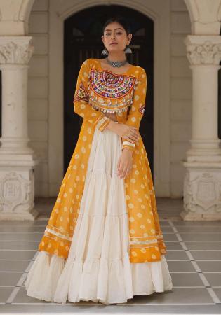Picture of Admirable Cotton Golden Rod Readymade Lehenga Choli