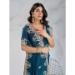 Picture of Bewitching Georgette & Silk Teal Saree