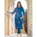 Picture of Beautiful Silk Dark Cyan Readymade Salwar Kameez
