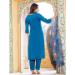Picture of Beautiful Silk Dark Cyan Readymade Salwar Kameez