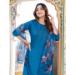 Picture of Beautiful Silk Dark Cyan Readymade Salwar Kameez