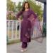 Picture of Resplendent Silk Plum Readymade Salwar Kameez