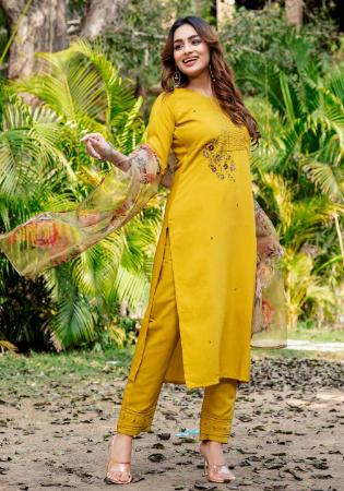 Picture of Graceful Silk Golden Rod Readymade Salwar Kameez