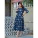 Picture of Lovely Rayon Dark Slate Blue Readymade Gown
