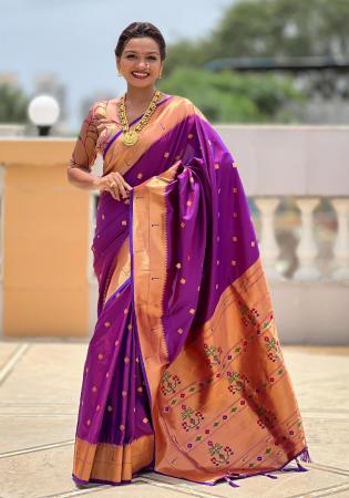 Picture of Taking Silk Dark Orchid Saree