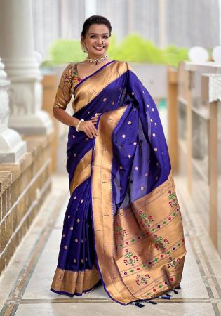 Picture of Ideal Silk Midnight Blue Saree