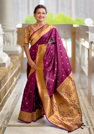 Picture of Lovely Silk Saddle Brown Saree