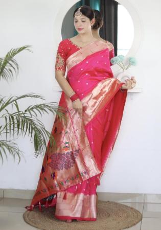 Picture of Delightful Silk Deep Pink Saree