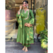 Picture of Silk Dark Olive Green Readymade Salwar Kameez