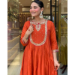 Picture of Pretty Silk Tomato Readymade Salwar Kameez
