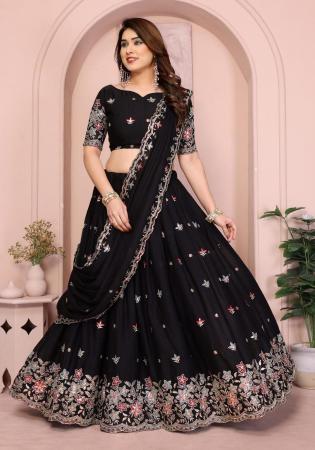 Picture of Magnificent Georgette Black Lehenga Choli