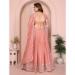 Picture of Well Formed Georgette Dark Salmon Lehenga Choli