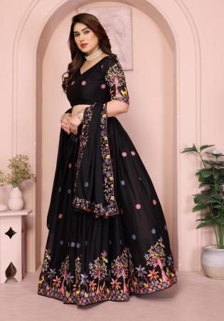 Picture of Nice Georgette Black Lehenga Choli