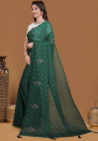 Picture of Wonderful Georgette Dark Slate Grey Saree