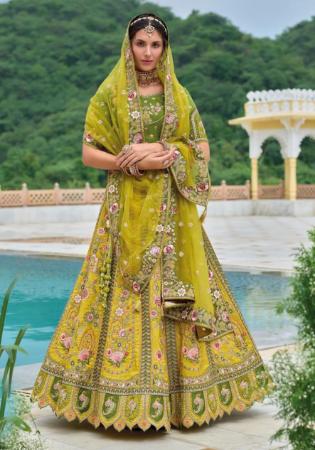 Picture of Lovely Silk Golden Rod Lehenga Choli