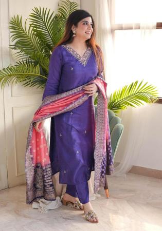 Picture of Beautiful Rayon Purple Readymade Salwar Kameez