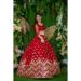 Picture of Delightful Georgette & Net Dark Red Lehenga Choli