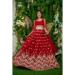 Picture of Delightful Georgette & Net Dark Red Lehenga Choli