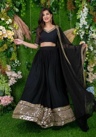 Picture of Fine Georgette & Net Black Lehenga Choli