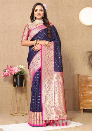 Picture of Admirable Silk Dark Slate Blue Saree