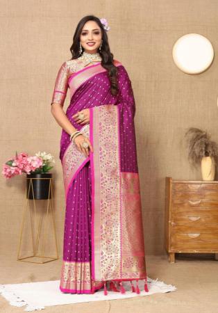 Picture of Wonderful Silk Fire Brick Saree