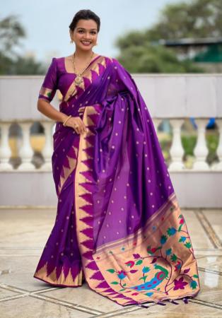 Picture of Pretty Silk Dark Orchid Saree