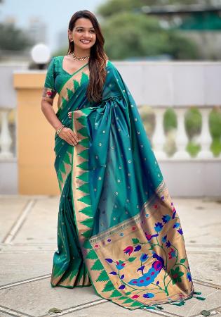 Picture of Ideal Silk Teal Saree