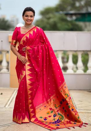 Picture of Bewitching Silk Dark Red Saree