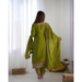 Picture of Chiffon & Silk Olive Drab Readymade Salwar Kameez