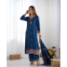 Picture of Chiffon & Silk Midnight Blue Readymade Salwar Kameez