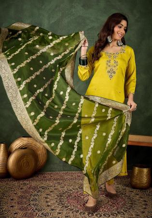 Picture of Amazing Rayon Golden Rod Readymade Salwar Kameez