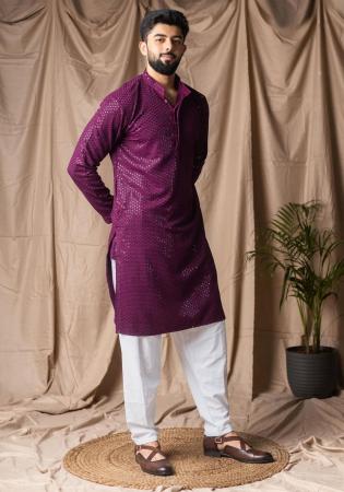 Picture of Good Looking Rayon Saddle Brown Kurtas