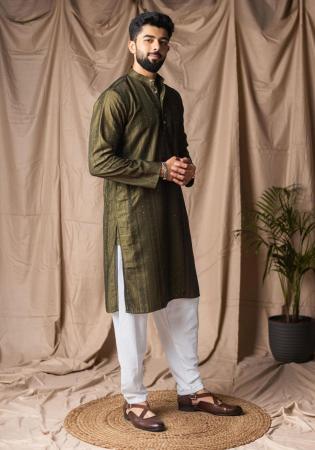 Picture of Splendid Rayon Dark Olive Green Kurtas