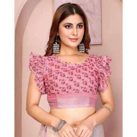 Picture of Marvelous Cotton & Linen Burly Wood Saree