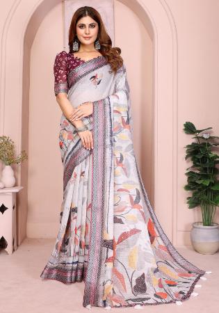 Picture of Exquisite Cotton & Linen Azure Saree