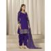 Picture of Silk Midnight Blue Straight Cut Salwar Kameez