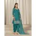 Picture of Graceful Silk Teal Straight Cut Salwar Kameez