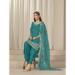 Picture of Graceful Silk Teal Straight Cut Salwar Kameez