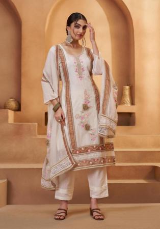 Picture of Stunning Cotton Azure Straight Cut Salwar Kameez