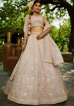 Picture of Lovely Organza Rosy Brown Lehenga Choli