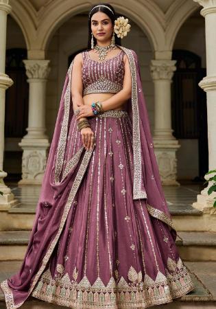 Picture of Fascinating Organza Dark Olive Green Lehenga Choli