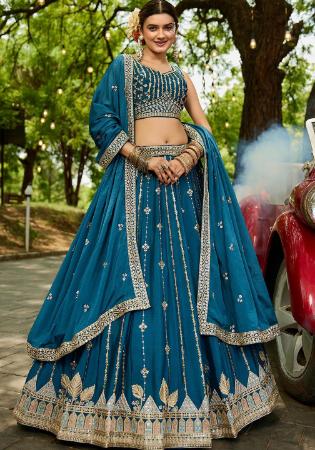 Picture of Comely Organza Teal Lehenga Choli