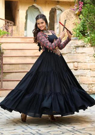 Picture of Well Formed Rayon Black Readymade Gown