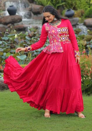 Picture of Charming Rayon Crimson Readymade Gown