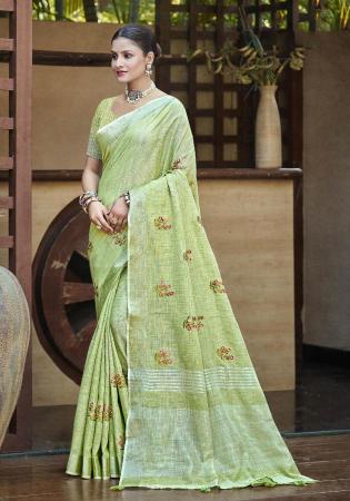 Picture of Statuesque Linen Tan Saree