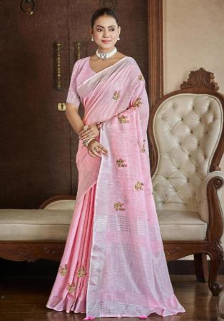 Picture of Sublime Linen Lavender Blush Saree